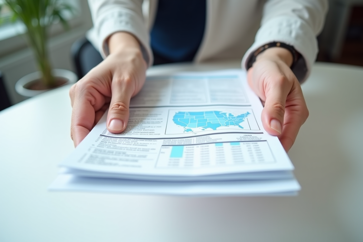 Main passant des formulaires de pension avec graphiques et chiffres