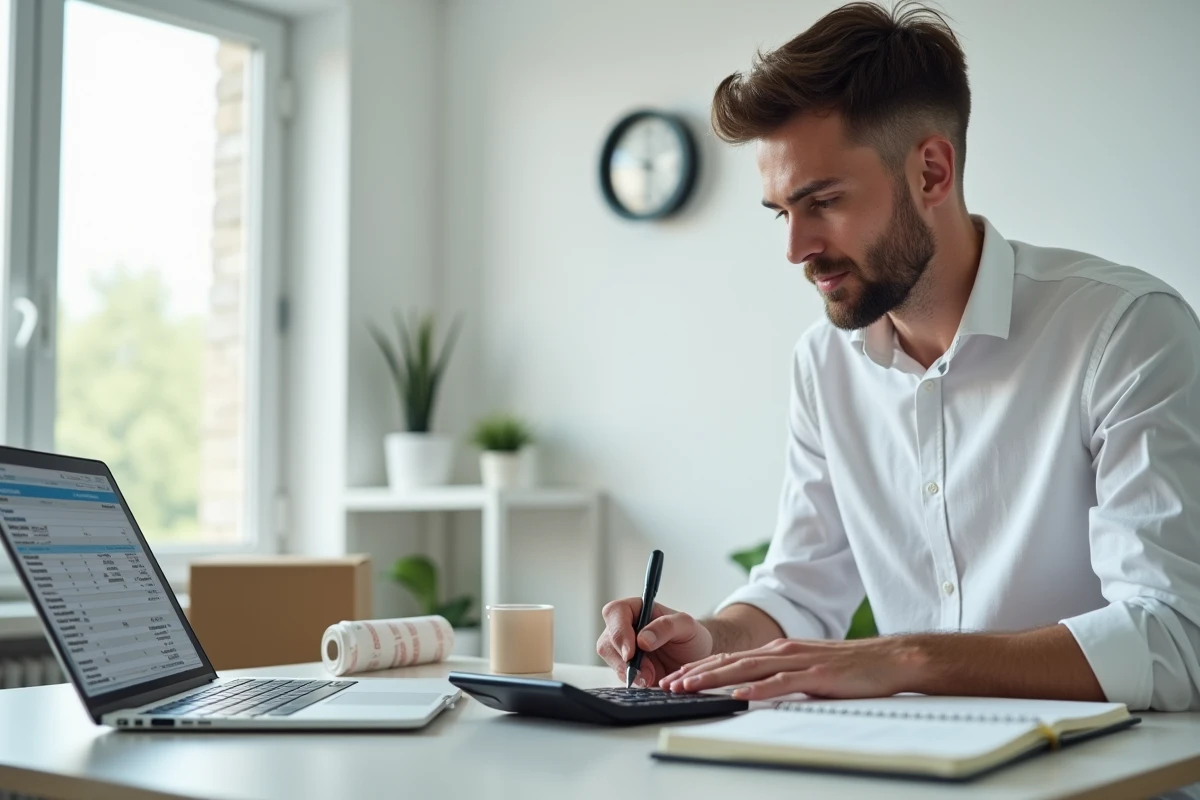 Entrepreneur e-commerce calculant son budget d'expédition avec le service Flex LCL