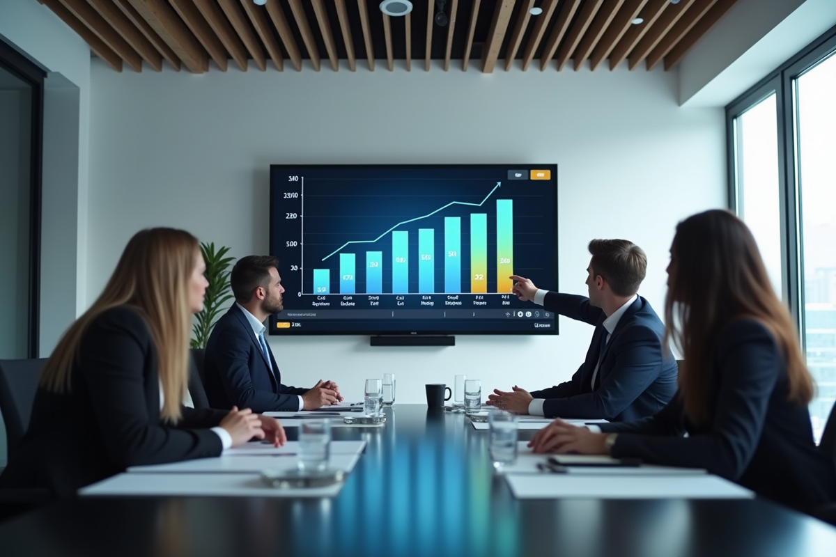 Groupe de professionnels discutant des secteurs EBITDA