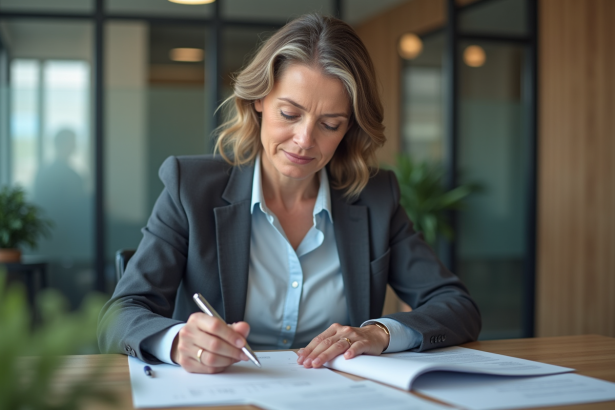Femme d affaires en réunion dans un bureau moderne