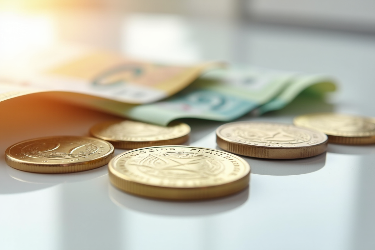 Vue rapprochée de pièces et billets de franc suisse sur une table