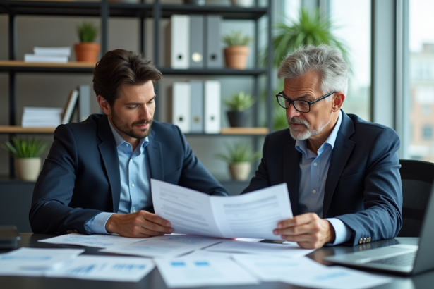 Homme d'affaires en réunion avec un agent d'assurance