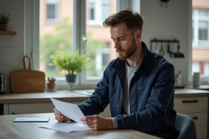 Jeune homme belge en travail &agrave; la maison