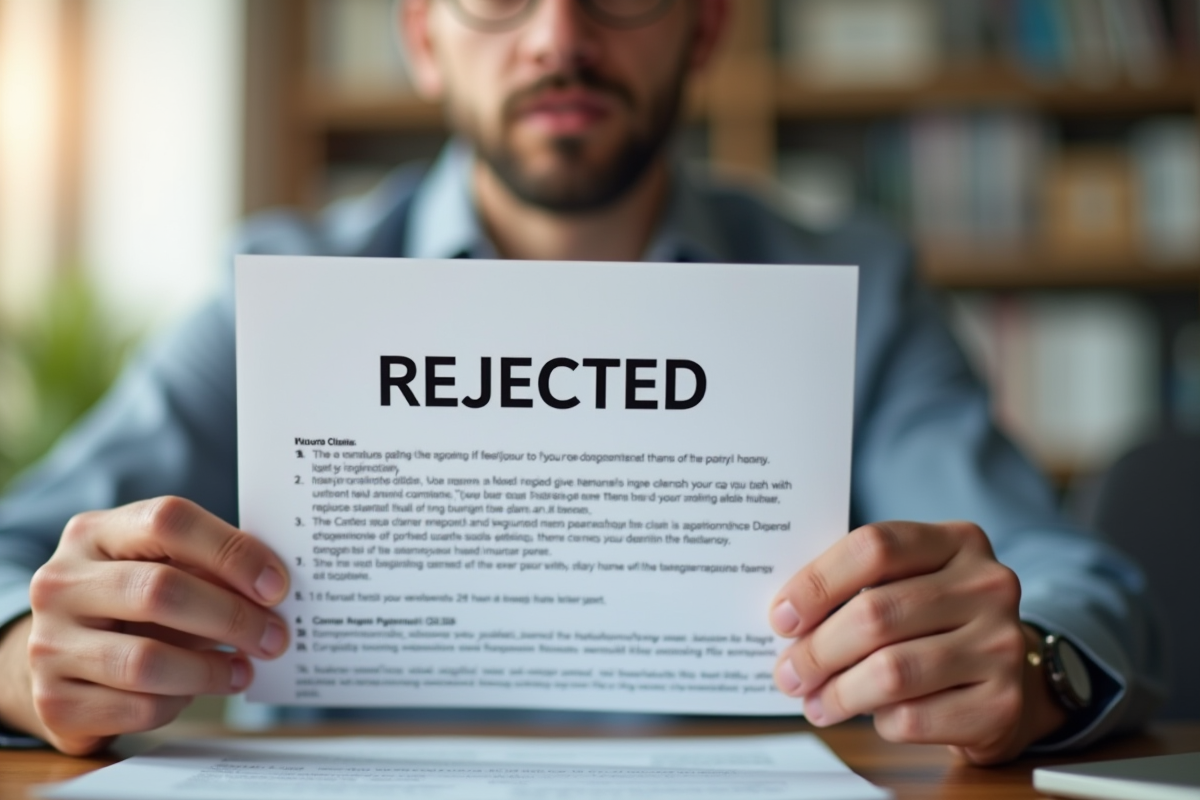 Main tenant une lettre de rejet d
