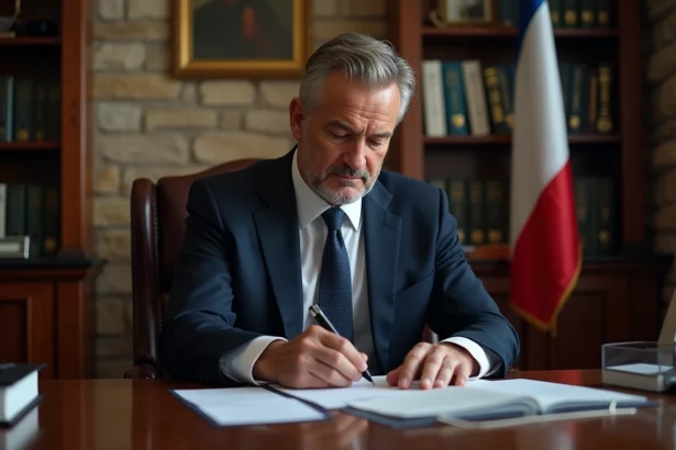 Maire en costume dans son bureau élégant