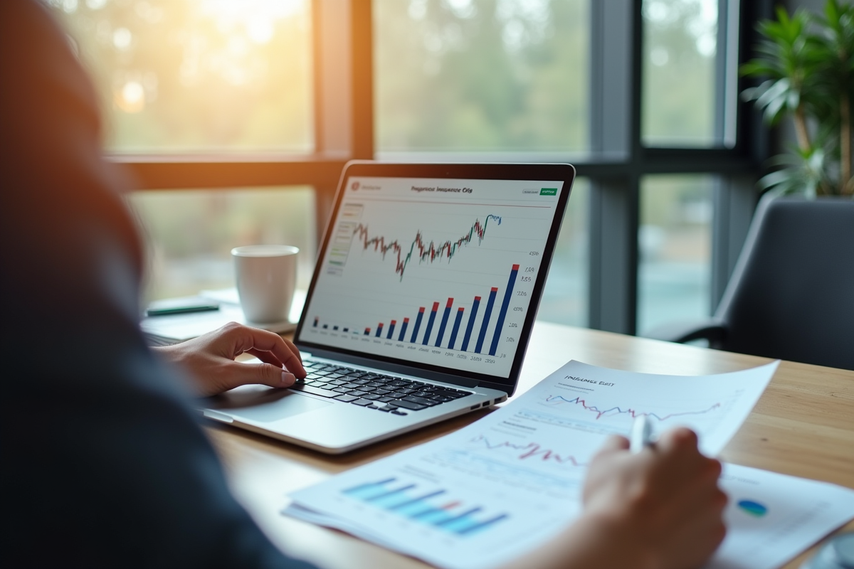 Professionnel d'affaires examinant des documents d'assurance