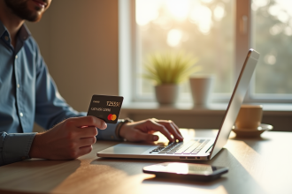Personne confiante utilisant un ordinateur portable pour la banque en ligne